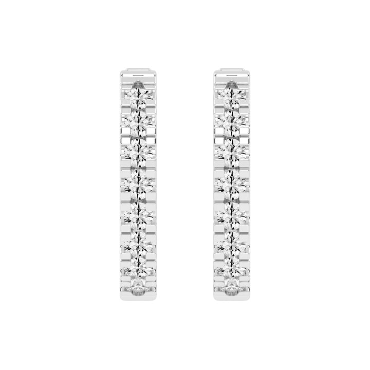 Elegant Pave Channel Hoop Earrings