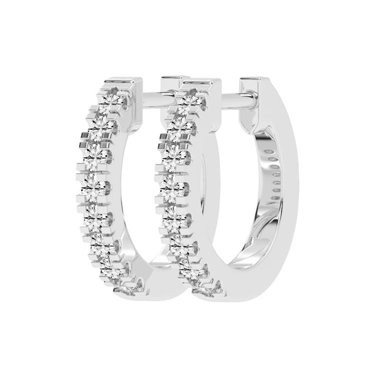 Elegant Pave Channel Hoop Earrings