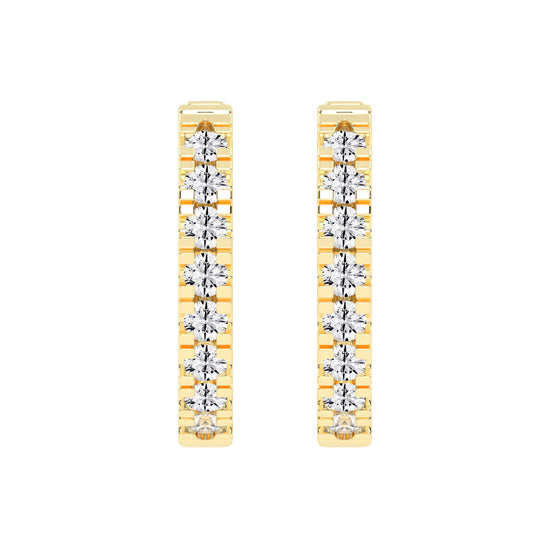Elegant Pave Channel Hoop Earrings