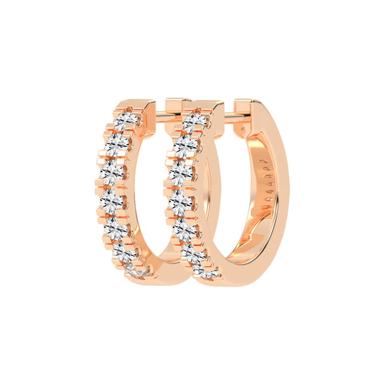 Triple Row Pave Hoop Earrings