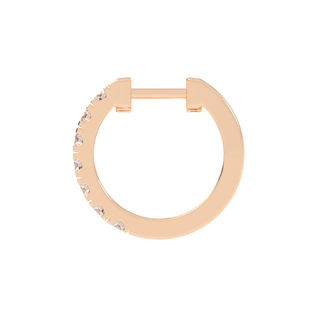 Triple Row Pave Hoop Earrings