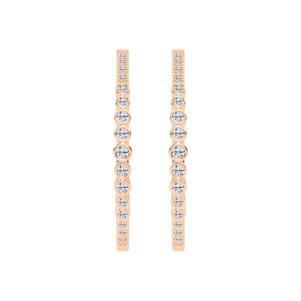Bezel-Set Eternity Hoop Earrings