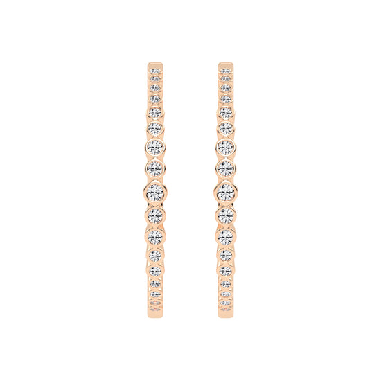 Bezel-Set Eternity Hoop Earrings