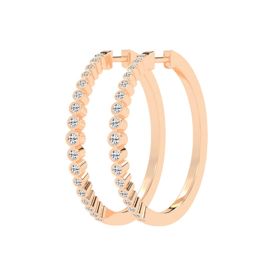 Bezel-Set Eternity Hoop Earrings