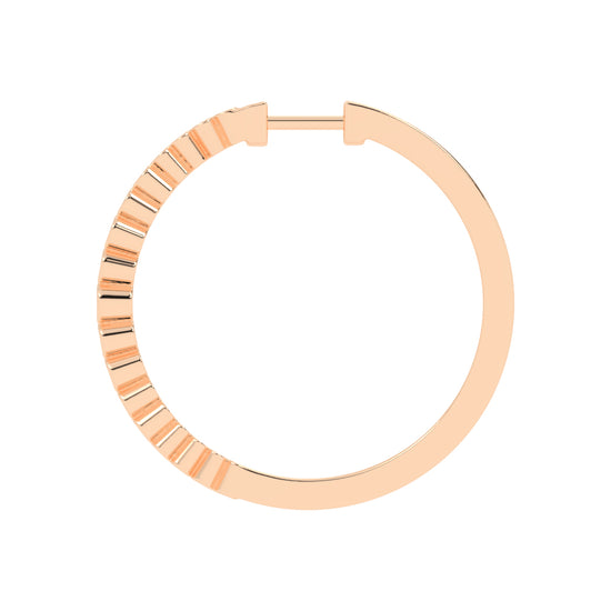 Bezel-Set Eternity Hoop Earrings