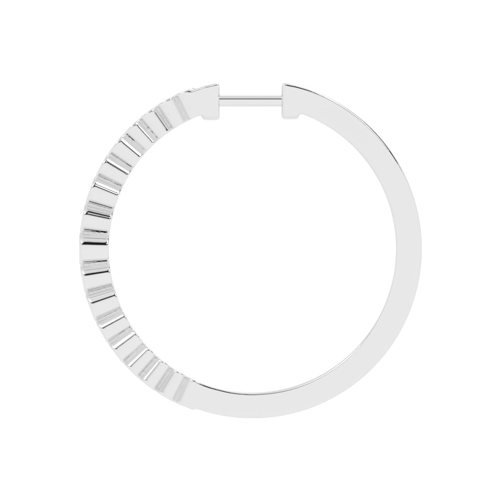 Bezel-Set Eternity Hoop Earrings