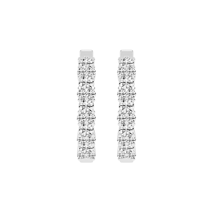 Double Row Pave Hoop Earrings