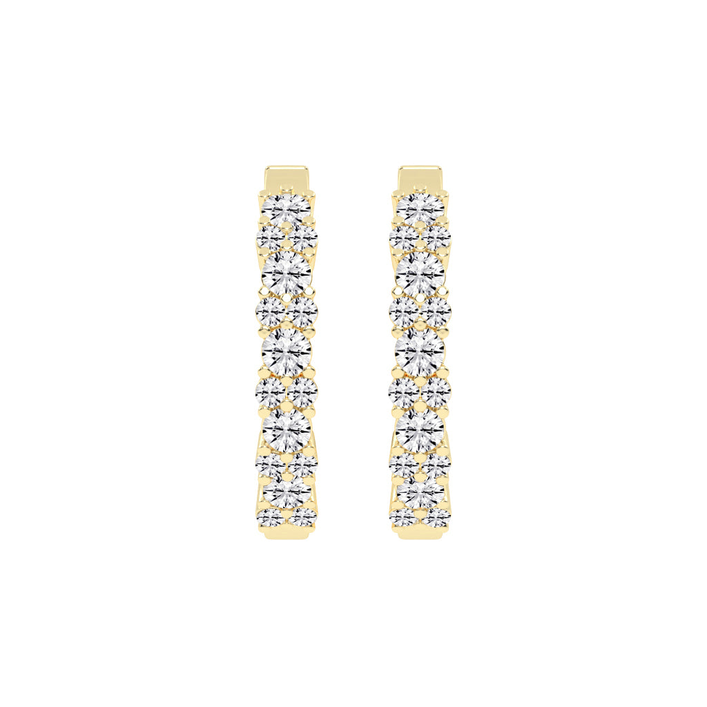 Double Row Pave Hoop Earrings