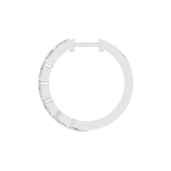 Marquise Eternity Hoop Earrings