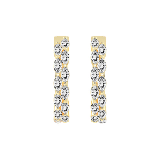 Marquise Eternity Hoop Earrings