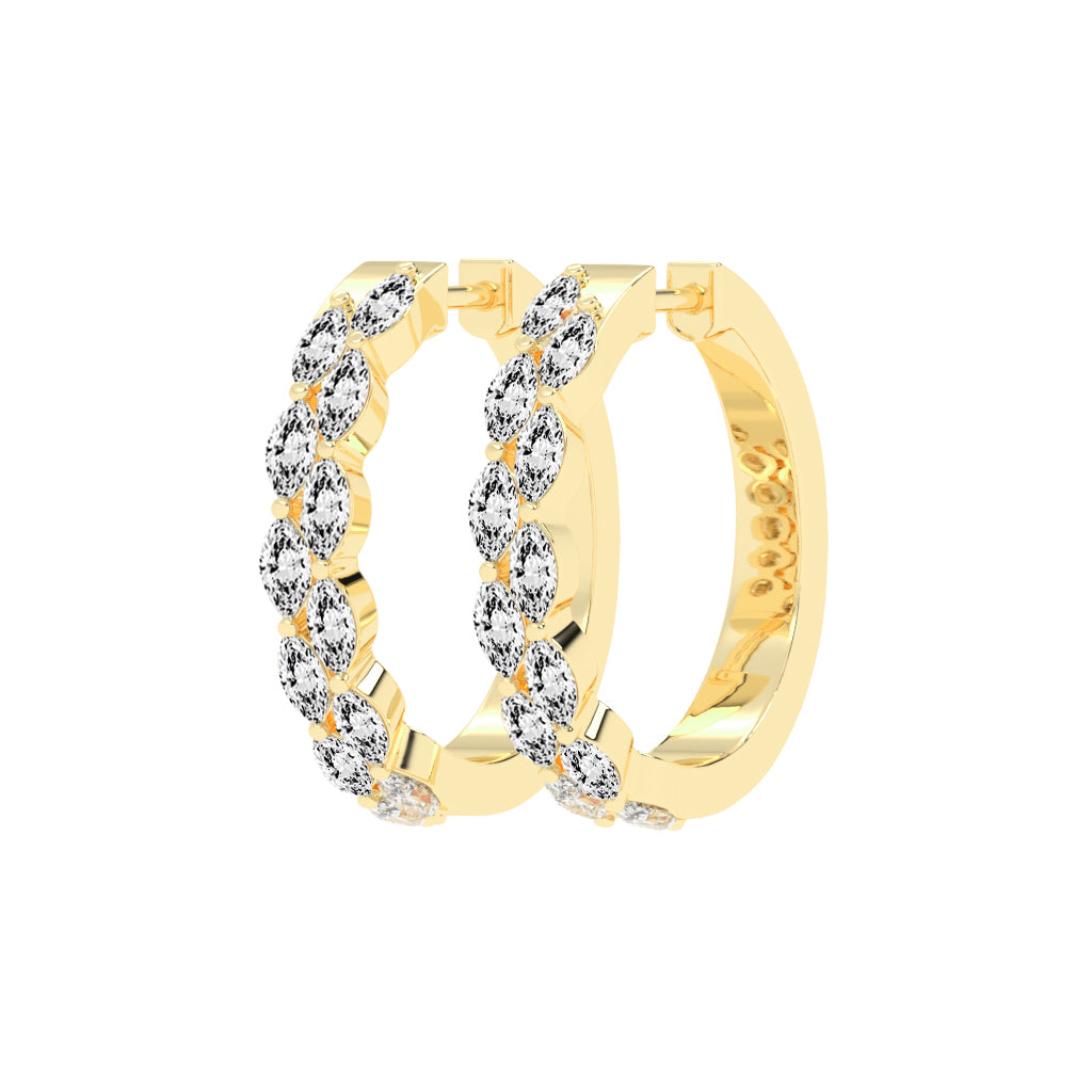 Marquise Eternity Hoop Earrings