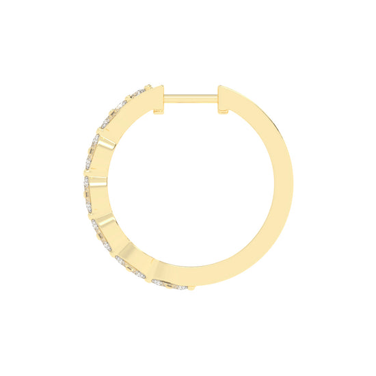 Marquise Eternity Hoop Earrings