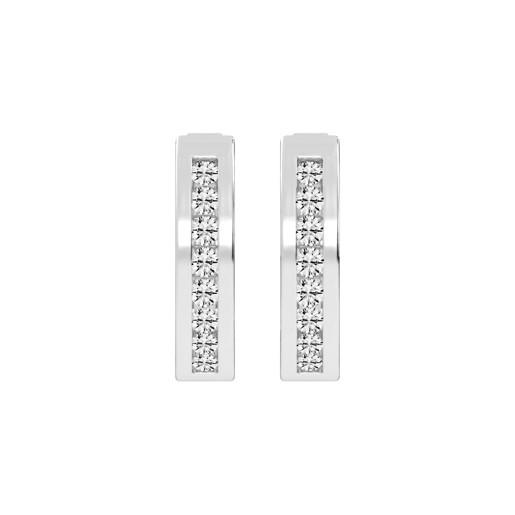 Wide Channel-Set Hoop Earrings