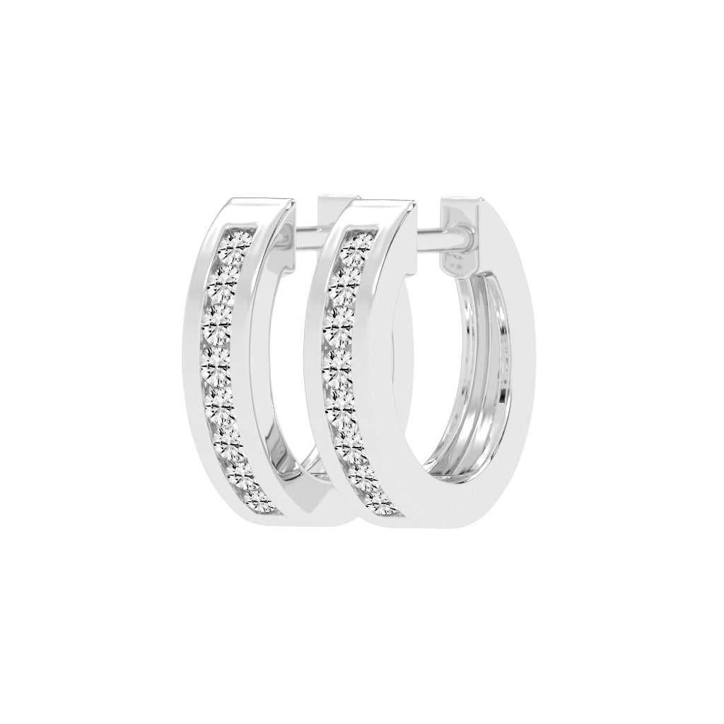 Wide Channel-Set Hoop Earrings