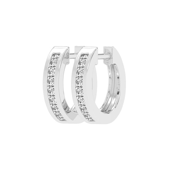 Wide Channel-Set Hoop Earrings