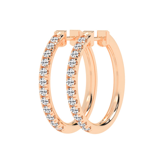 Slender Pave Hoop Earrings