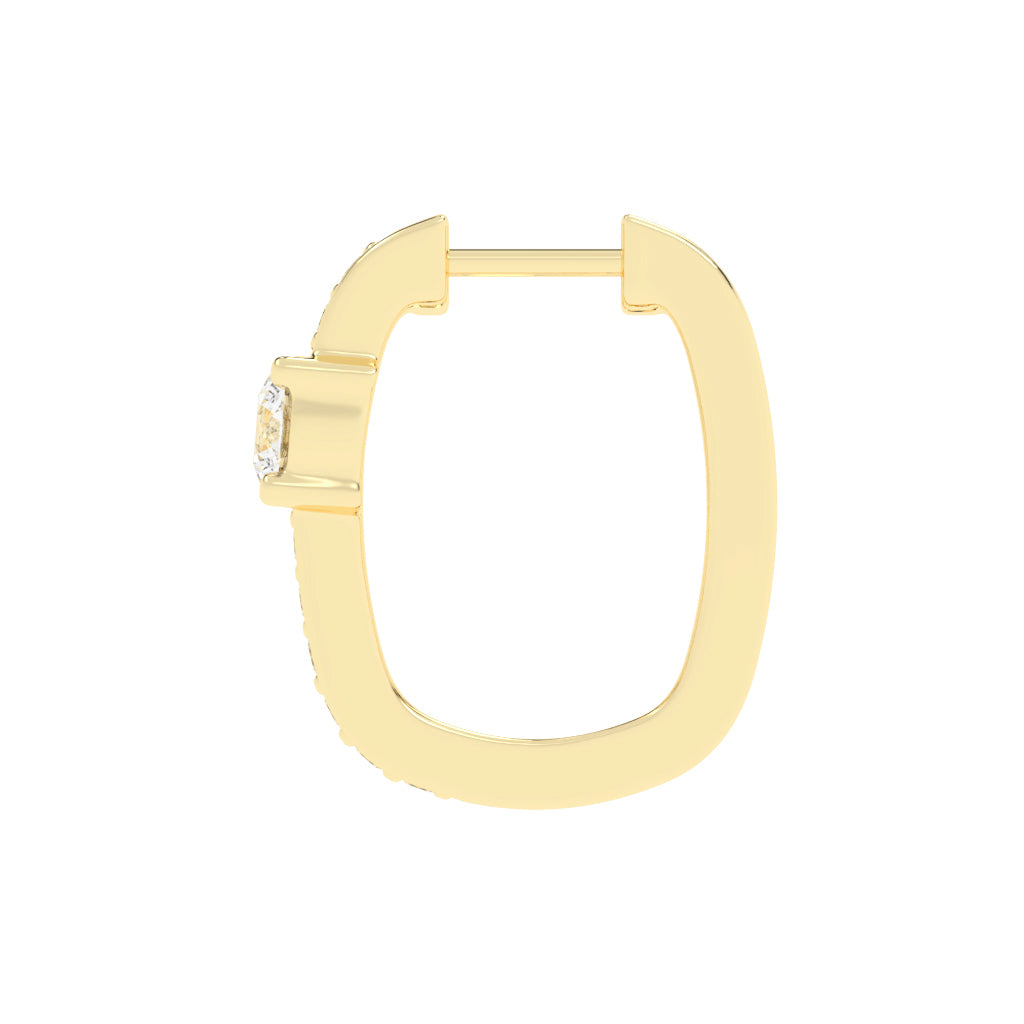 Prominent Gemstone Pave Hoops