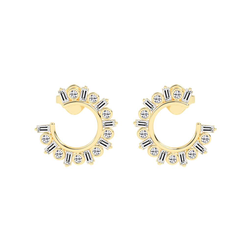 Radiant Arc Mixed-Cut Earrings