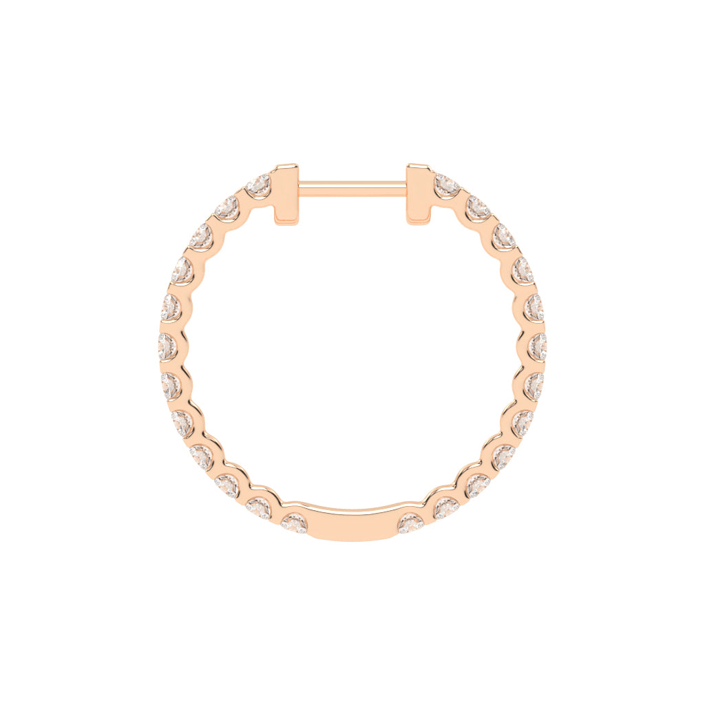 Outer Pave Hoop Earrings
