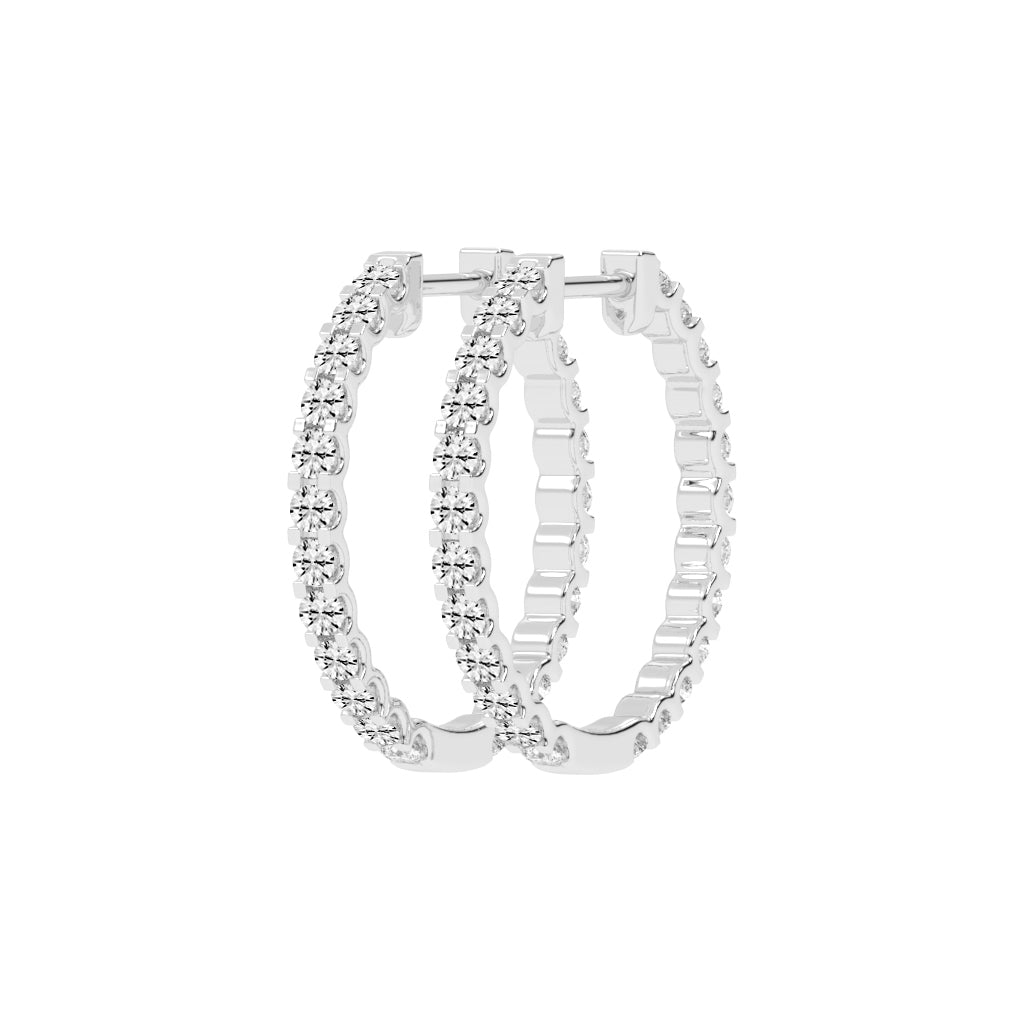 Outer Pave Hoop Earrings
