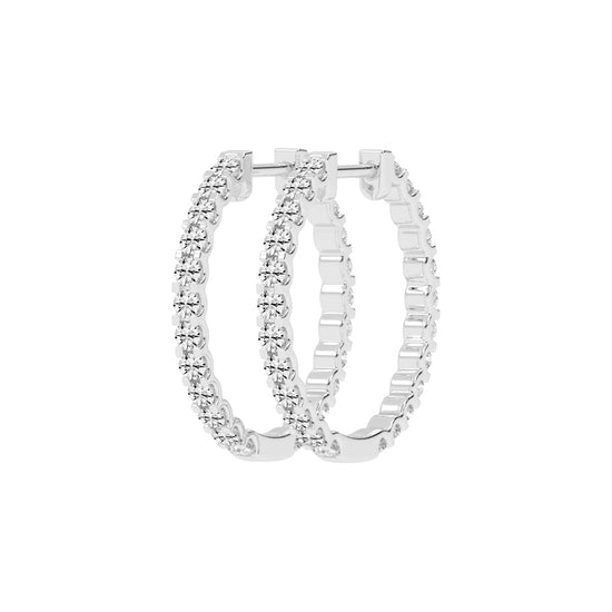 Outer Pave Hoop Earrings