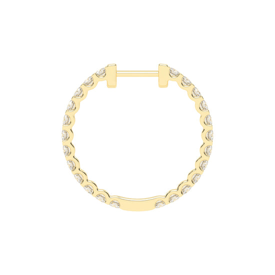 Outer Pave Hoop Earrings
