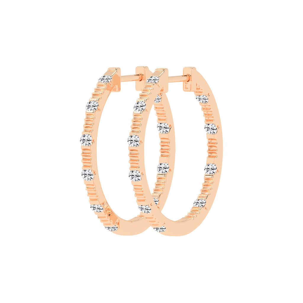 Textured Sparkle Hoop Earrings