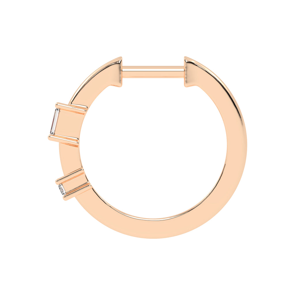 Architectural Gleam Baguette Diamond Hoops