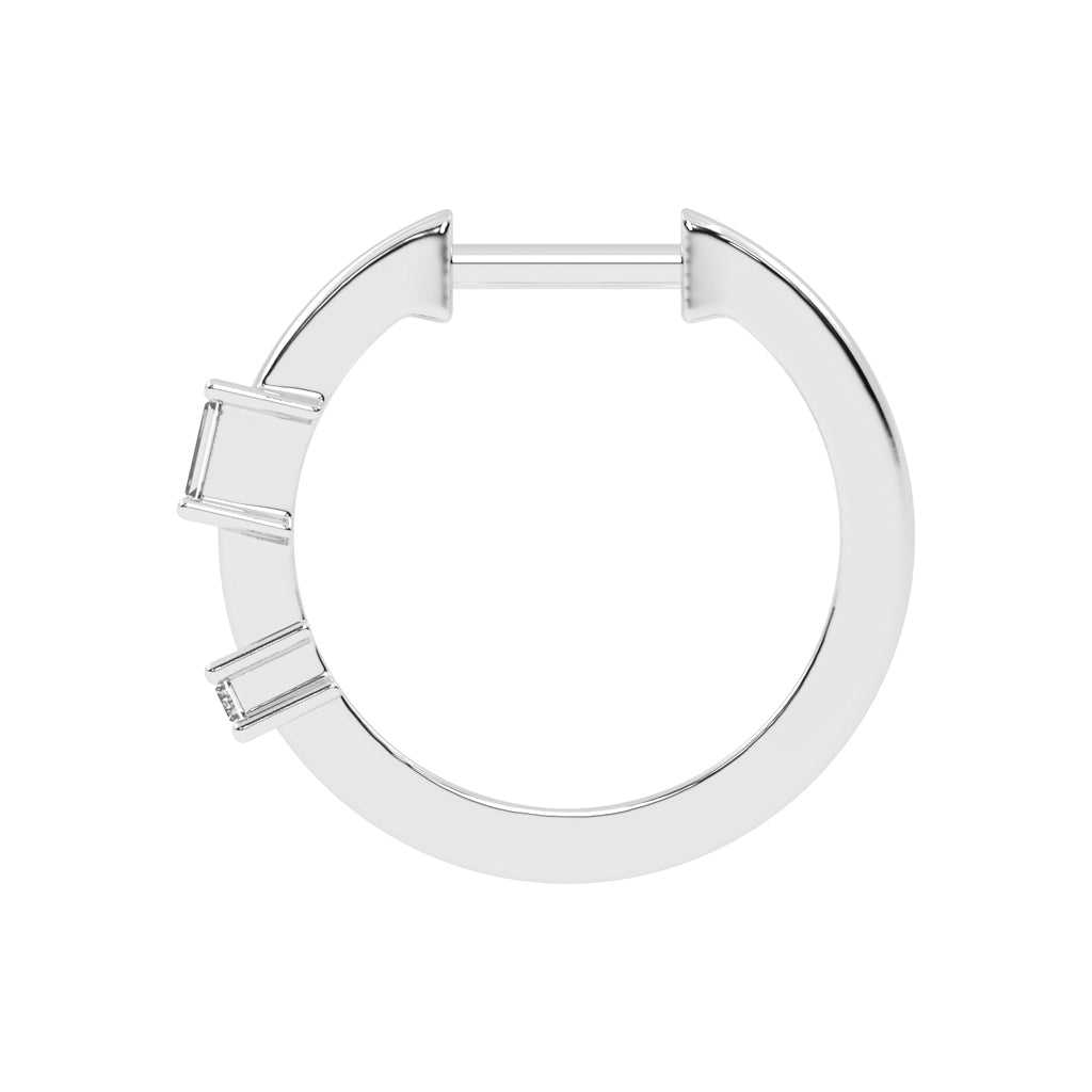 Architectural Gleam Baguette Diamond Hoops