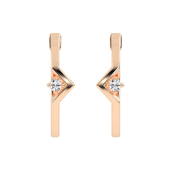 Streamlined Shimmer Diamond Bar Earrings