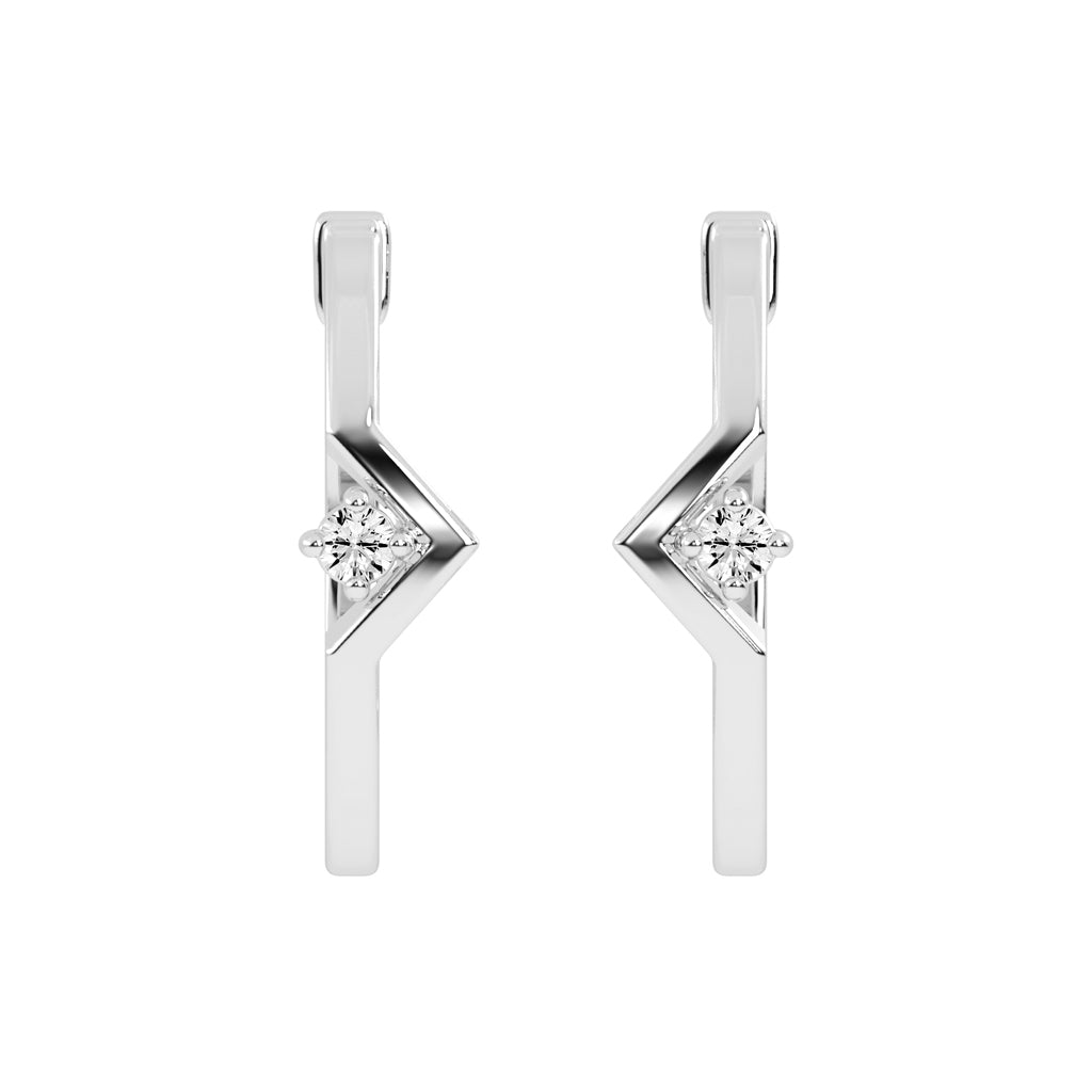 Streamlined Shimmer Diamond Bar Earrings