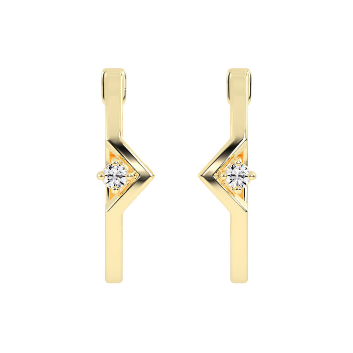 Streamlined Shimmer Diamond Bar Earrings