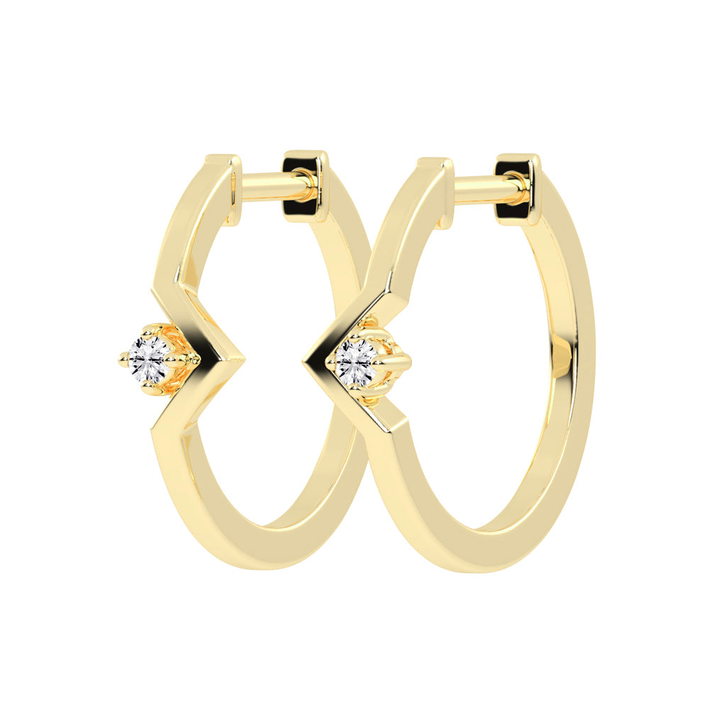 Streamlined Shimmer Diamond Bar Earrings