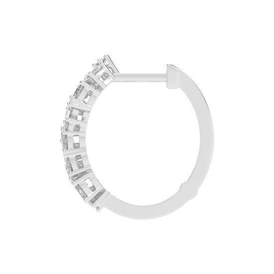 Artful Bloom Mixed-Cut Diamond Hoop Earrings