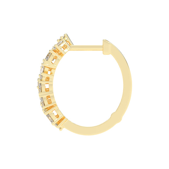 Artful Bloom Mixed-Cut Diamond Hoop Earrings