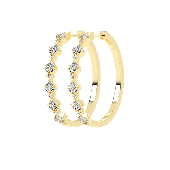 Mosaic Allure Diamond Hoops Earrings