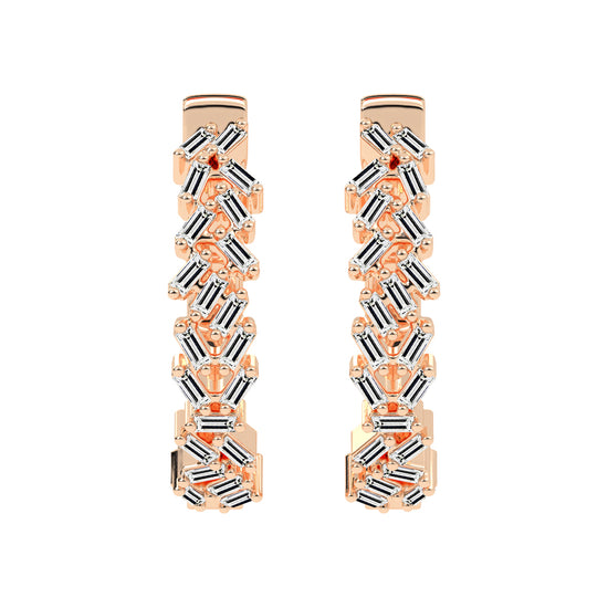 Geometric Gleam Baguette Hoop Earrings