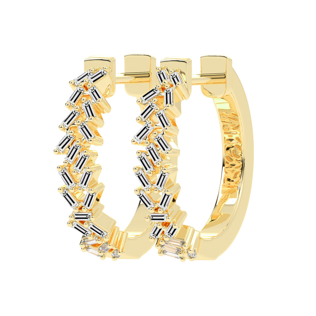 Geometric Gleam Baguette Hoop Earrings