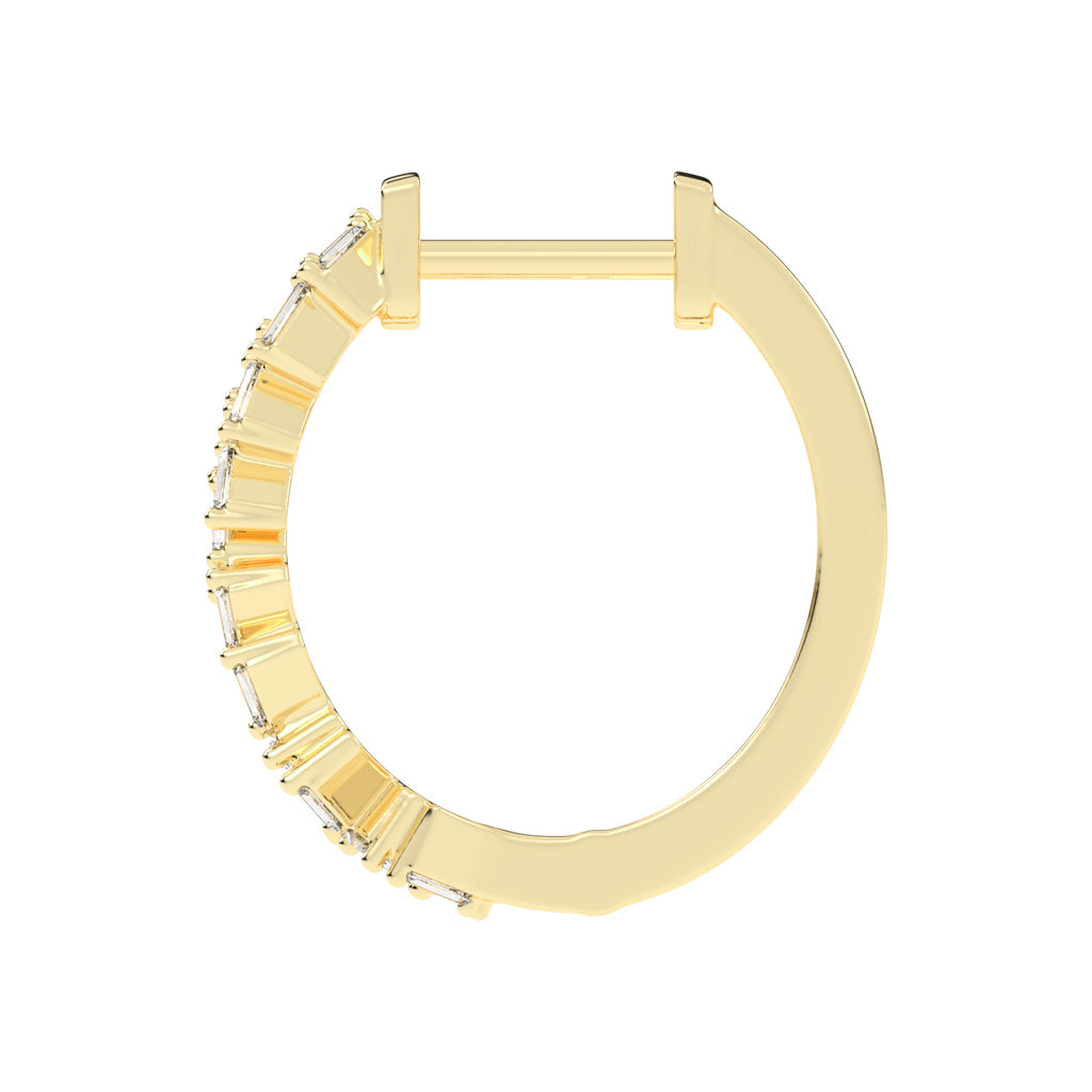 Geometric Gleam Baguette Hoop Earrings