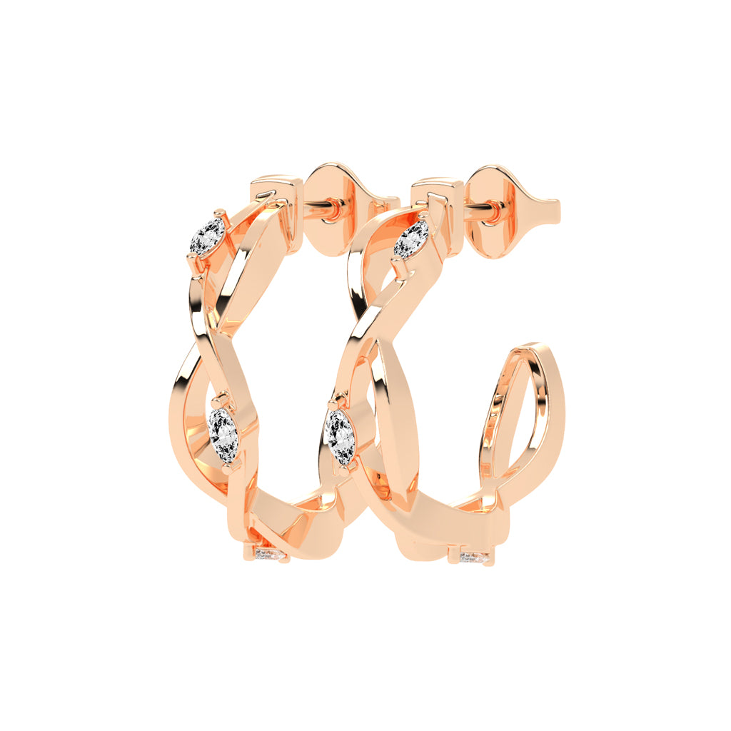 Eternal Twist Diamond Hoop Earrings
