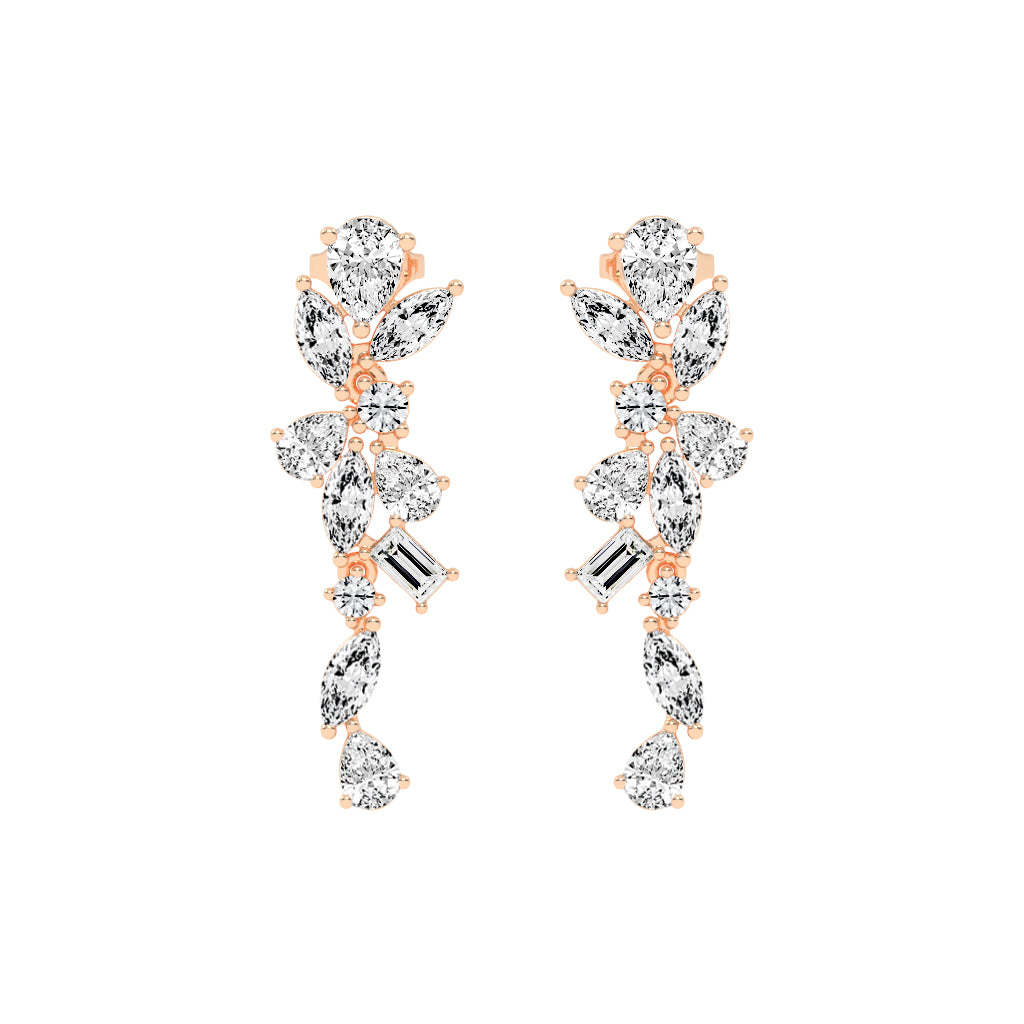 Floral Mirage Diamond Dangle Earrings