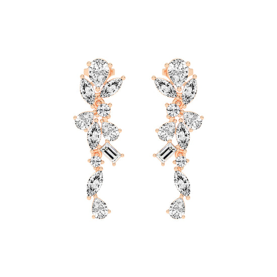 Floral Mirage Diamond Dangle Earrings