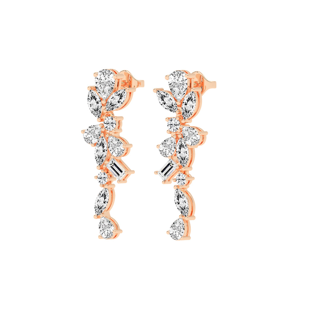 Floral Mirage Diamond Dangle Earrings