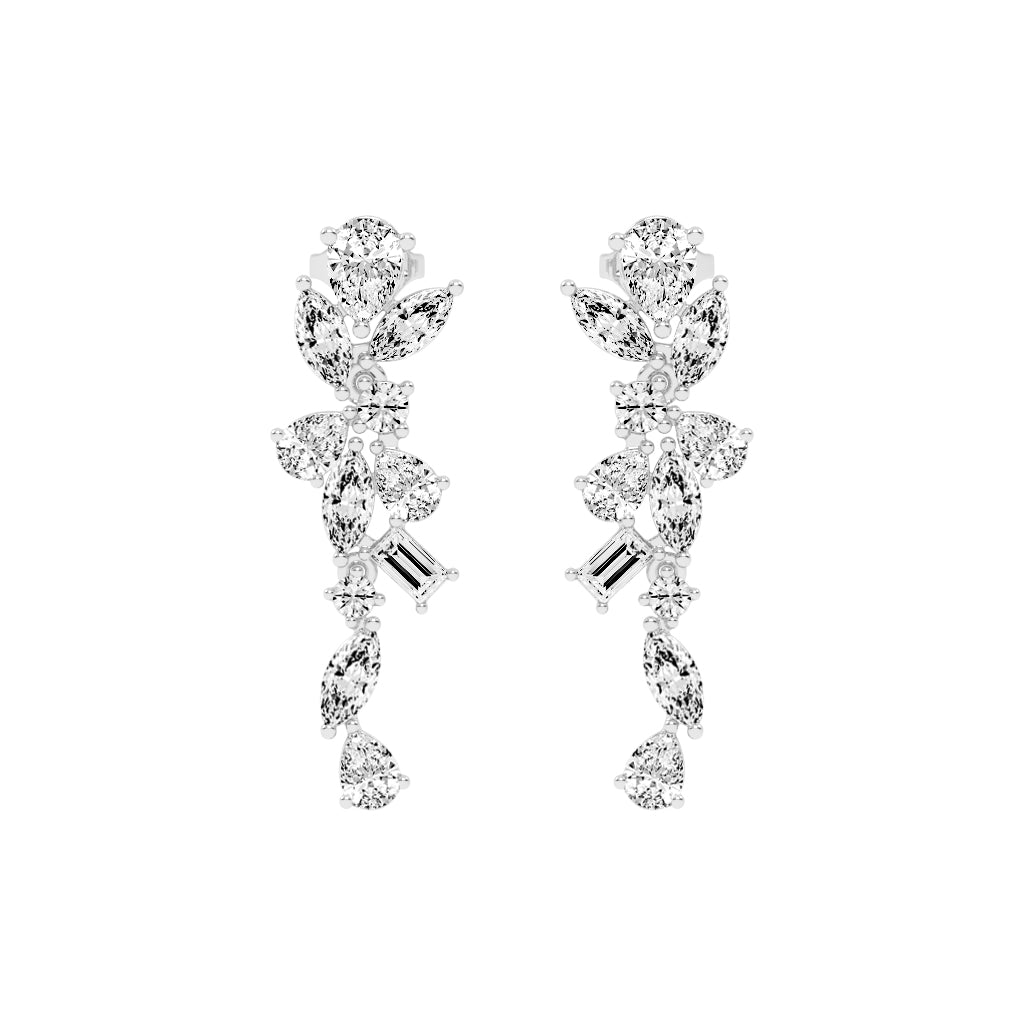 Floral Mirage Diamond Dangle Earrings