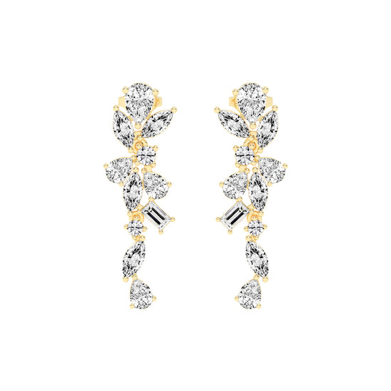 Floral Mirage Diamond Dangle Earrings
