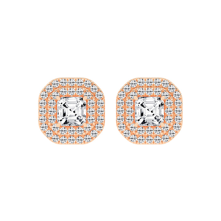 Emerald Majesty Double Halo Stud Earrings