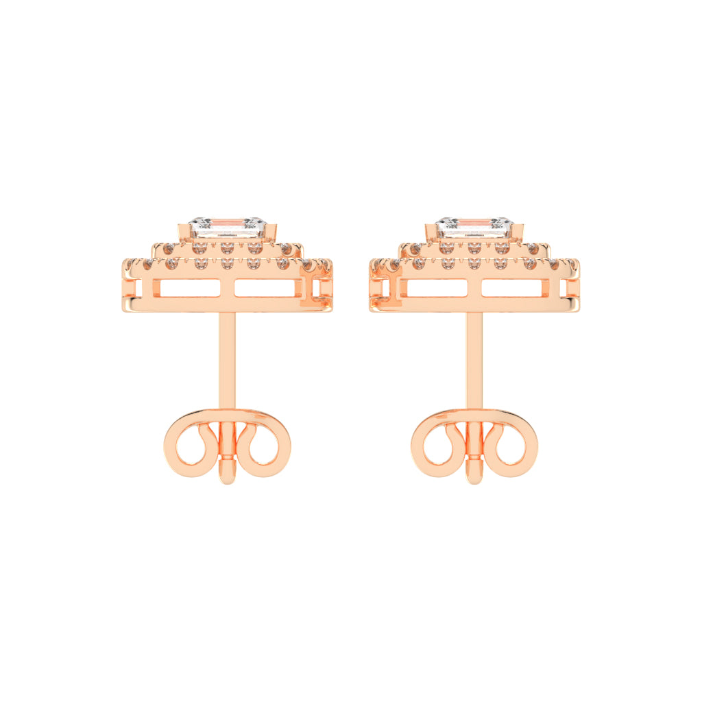 Emerald Majesty Double Halo Stud Earrings