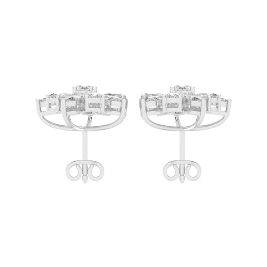 Petal Bloom Diamond Cluster Earrings