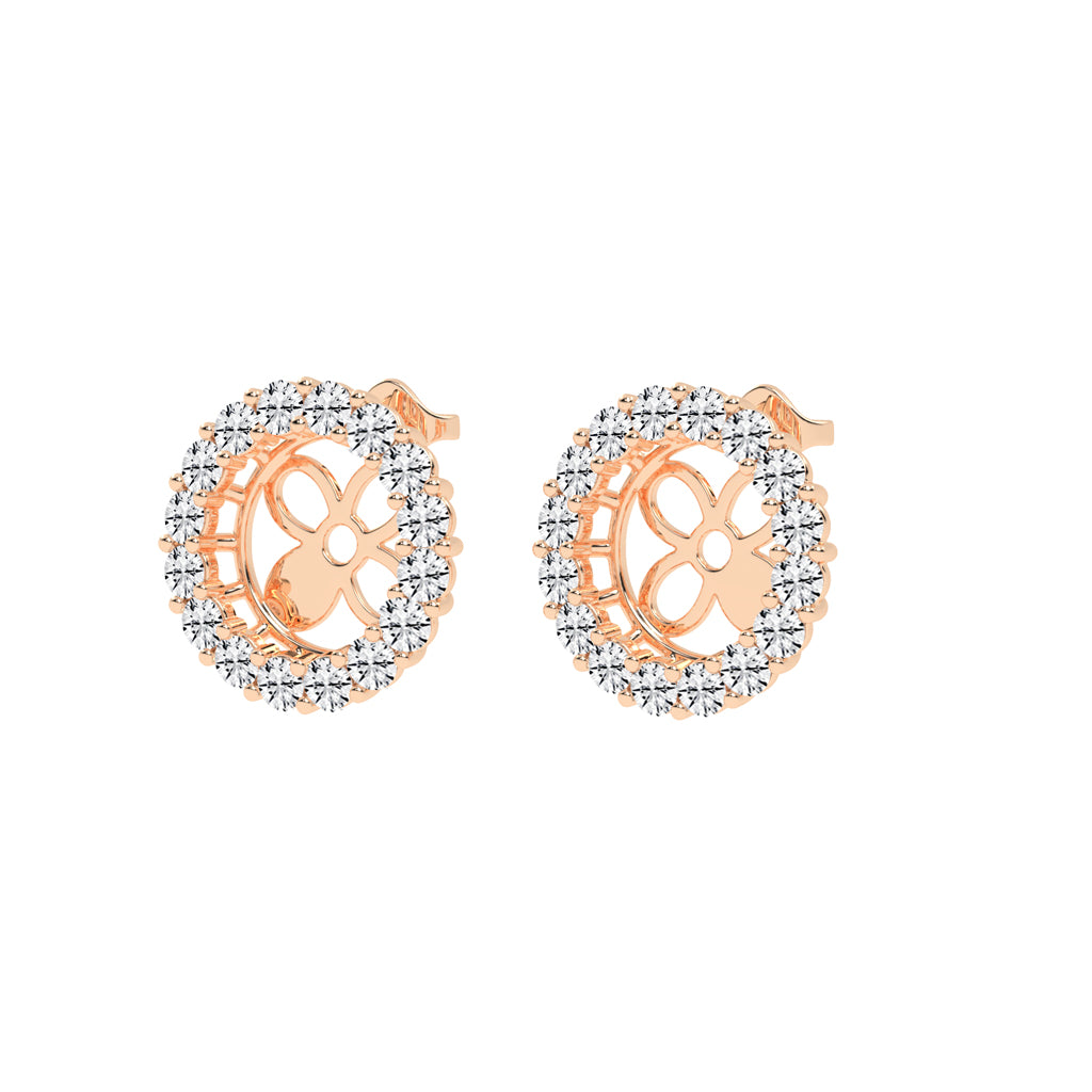 Floral Aura Diamond Stud Earrings