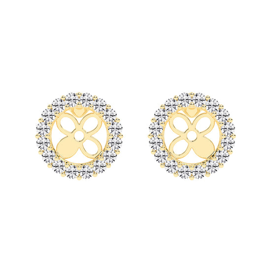 Floral Aura Diamond Stud Earrings